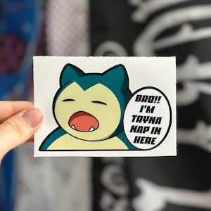 Funny Sleepy Nap Vinyl Sticker – Anime Imspired Car Window or Laptop Decal