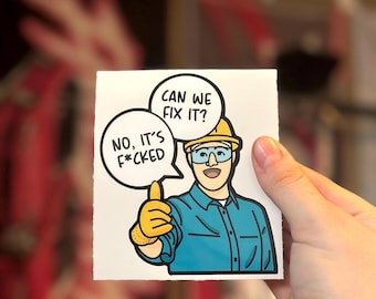 Can We Fix It - No It's F***ed Stickers - Funny Mechanic Toolbox Construction Journeyman Lineman Hard Hat Stickers - Car, Truck, Automotive Decal Bumper Stickers - Made In USA (6 Inches - Foto 9
