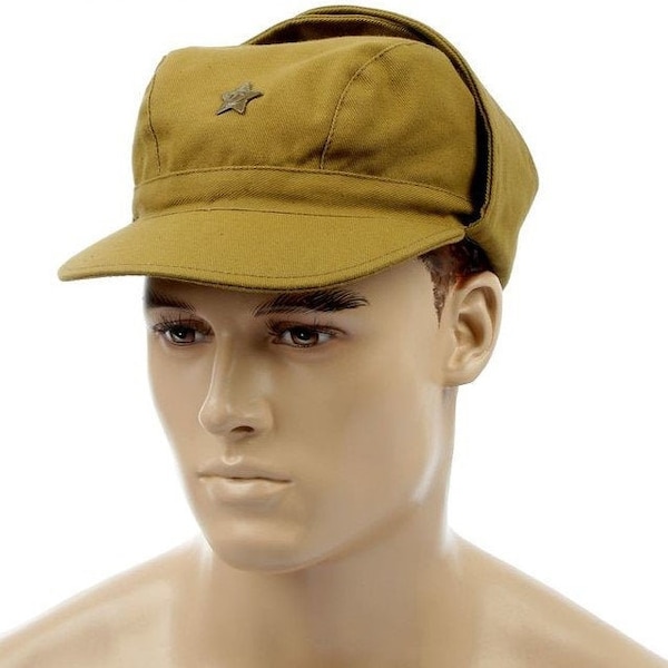 Casquette afghane de l'armée soviétique uniforme d'été de l'URSS chapeau Afghanka étoile verte broche coton kaki surplus militaire