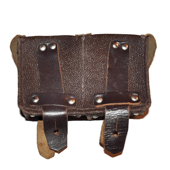 Soviet Soldier Army Mosin Nagant Rifle Two Cell Ammo Pouch for