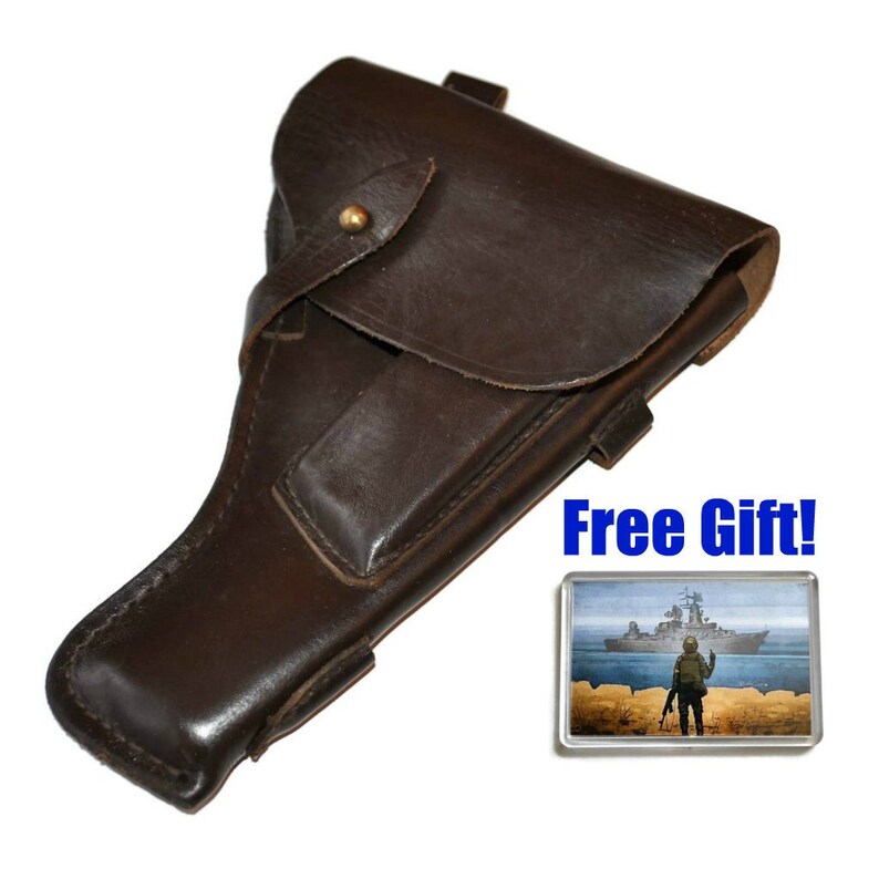 Original USSR TT-33 Tokarev Pistol Holster Set With Leather Lanyard - Soviet Military Surplus