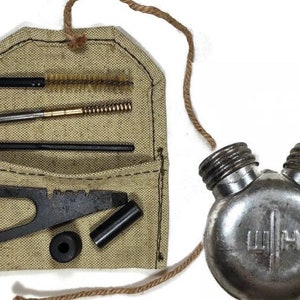 Fucile Mosin Nagant originale dell&#39;URSS, accessori, kit di pulizia, custodia in tela, 6 strumenti, 75 tacche, 95 celle doppie, oliatore, bottiglia, surplus militare