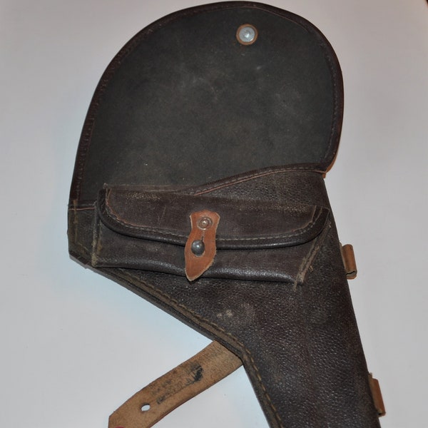 Original WWII Red Army RKKA Nagant Revolver TT Pistol Gun Holster 1950s Kirza Leather Military Surplus Unissued