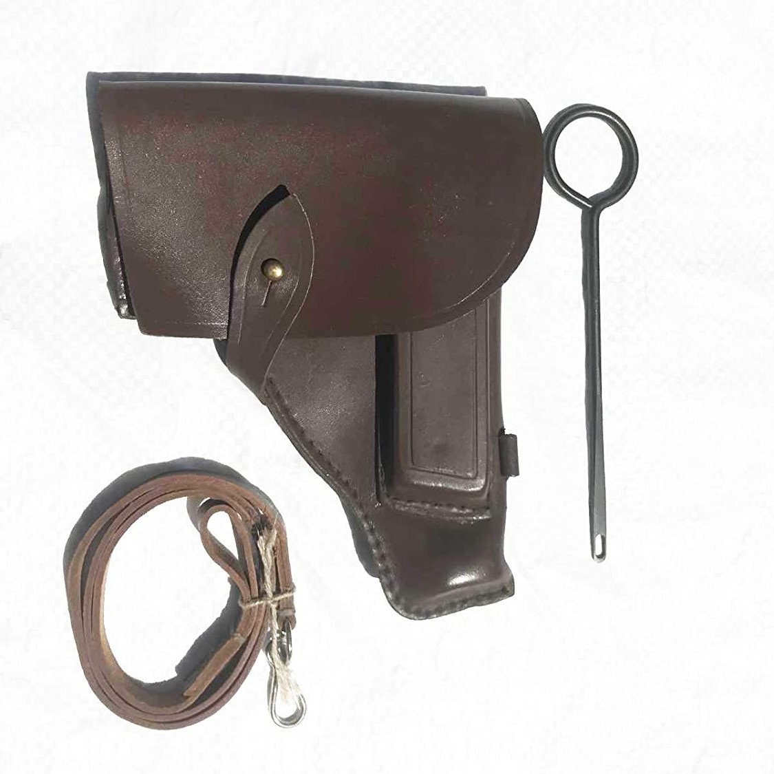 small vintage leather rod fishing pole case holder bag antique