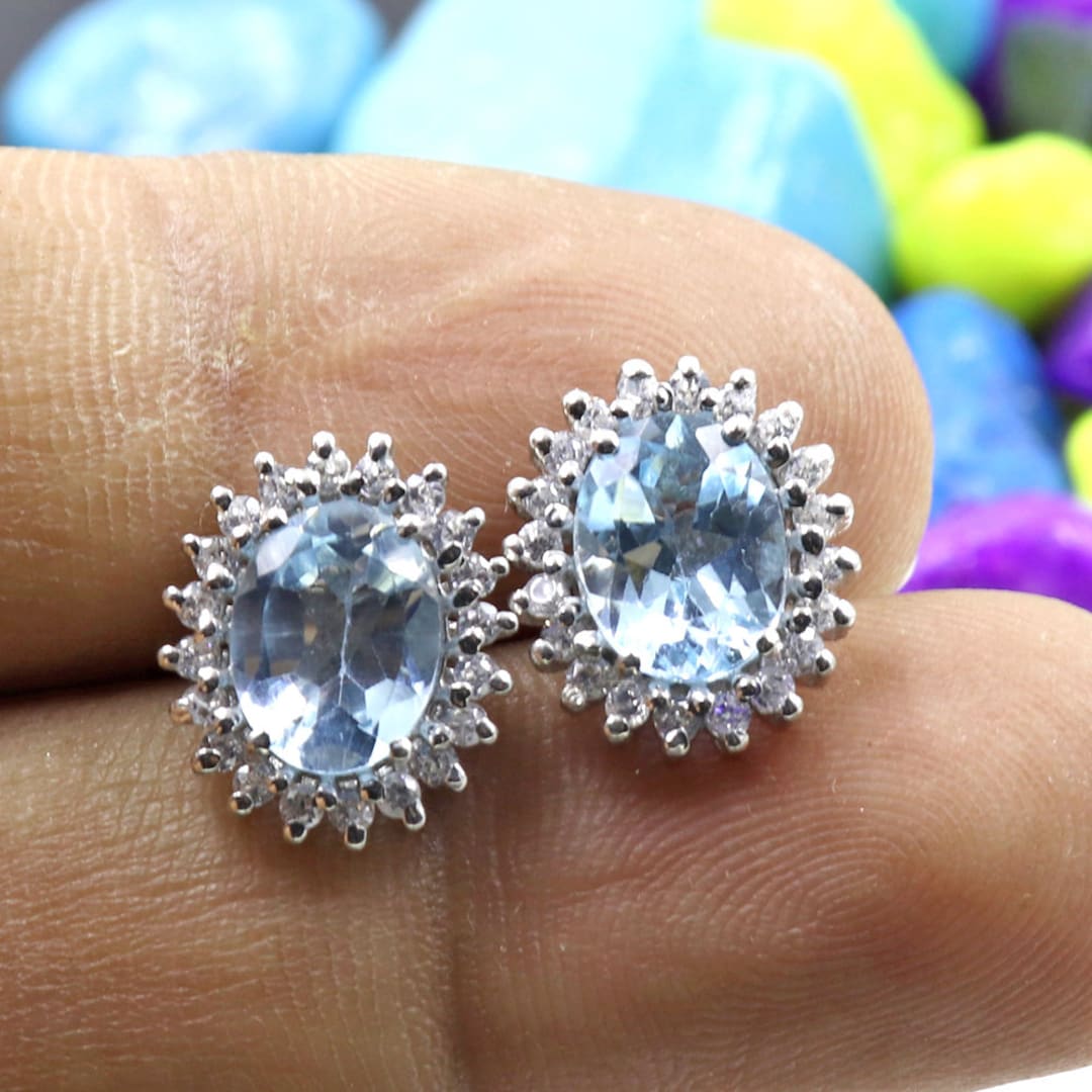 Pure By Nat Nellie Post Earring W. Zircons - Silver