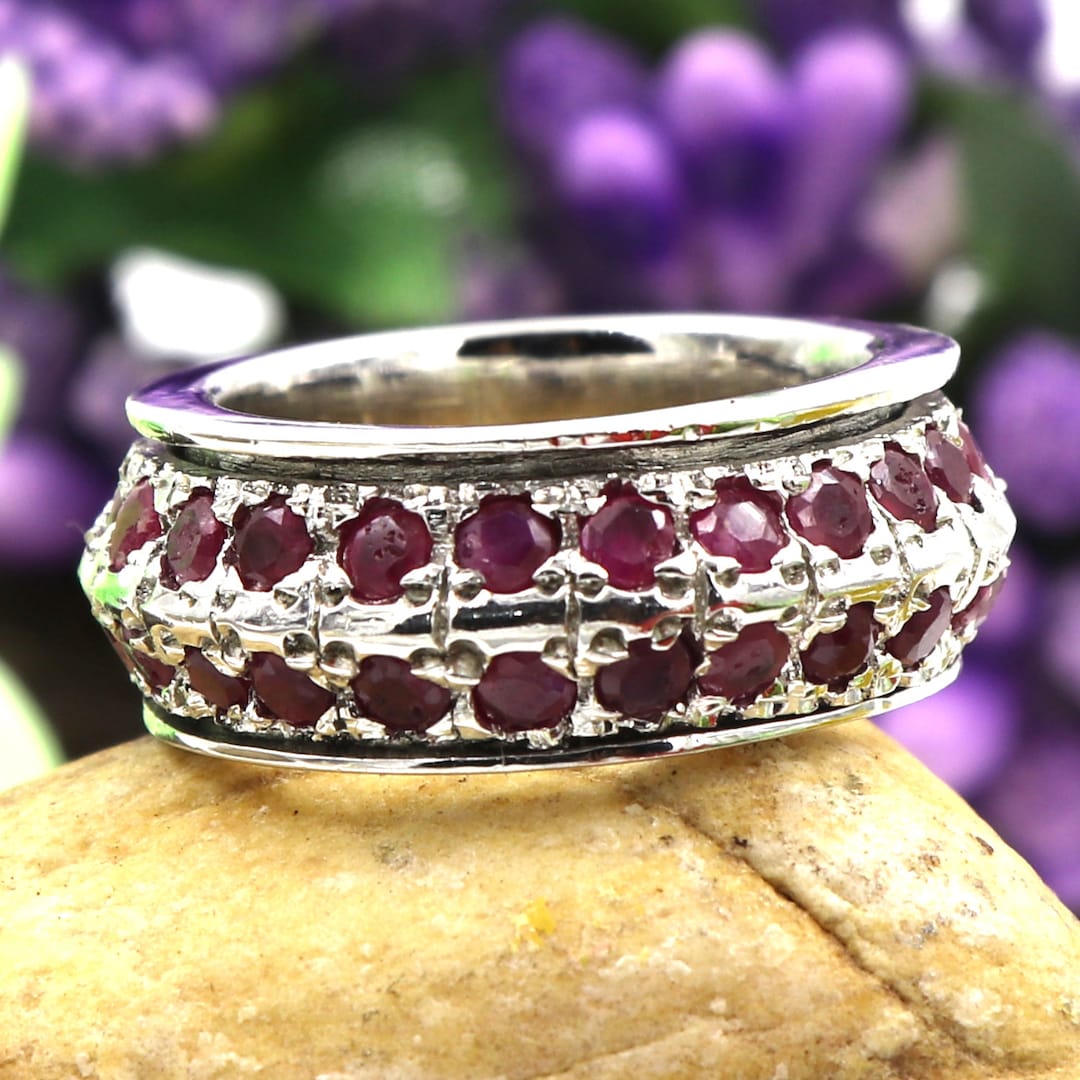 Rubymotion Spinner Rings Buy Sterling Silver Ruby Spinner Ring - Size 6 Online in India - Etsy