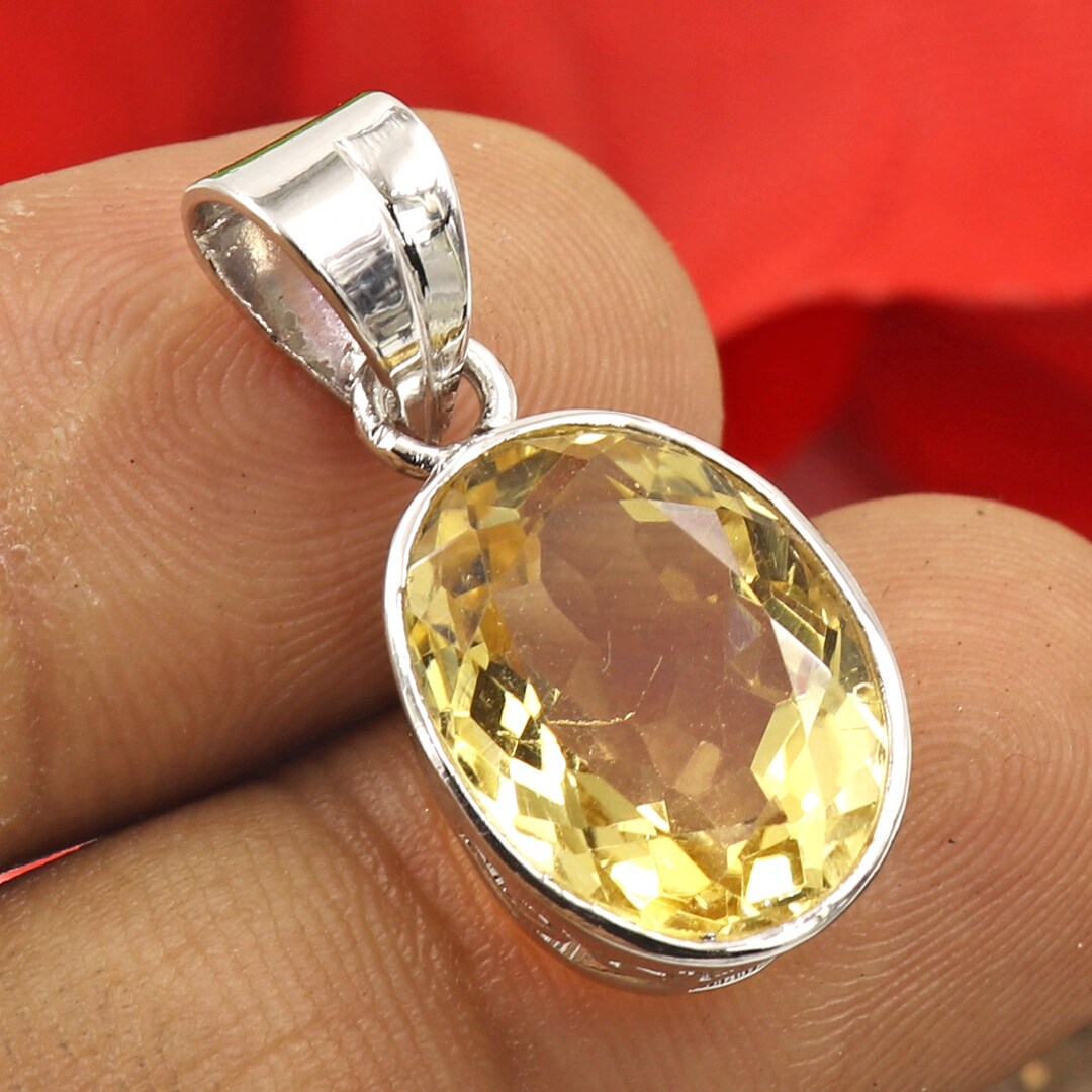 Buy Pendant/925 STERLING Silver/yellow Citrine/width 13mm/length Online