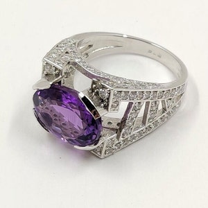 Natural Amethyst Ring, Sterling Silver Ring, Amethyst Designer Ring, Beautiful Ring, Natural Stone, Handmade Ring, Women Ring, Gemstone Ring