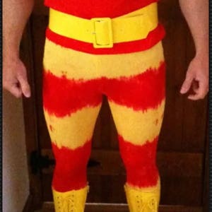 Hulk Hogan Wrestling Tights Pants Fancy Dress Tie Dyed Lookalike replica