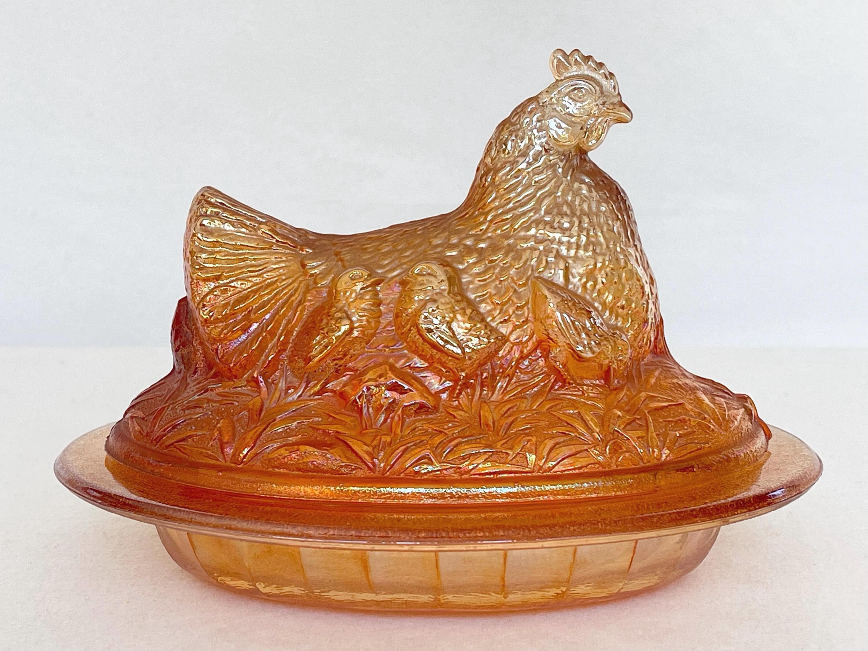 Glass hen on nest - Etsy 日本