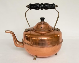 島本製作所ケトル　銅製やかん木製ハンドル付き 1.8リットル SS Shimamoto 島本製作所 コッパーケトル 純銅薬缶 ベル型 ウッド