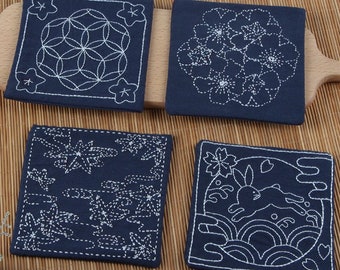 Borduurpakketten in Sashiko-stijl voor beginners, doe-het-zelfonderzetters G2