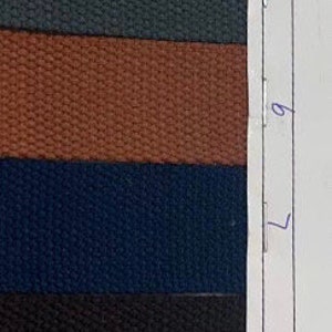 May include: A sample card of 11 different colors of webbing. The colors are white, beige, brown, dark green, rust, navy blue, black, tan, dark blue, and olive green.