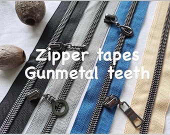 Gunmetal teeth size 5 zipper tapes, nylon zipper tape by the meter, coil  zipper tapes, zipper tapes for bag making, clothes