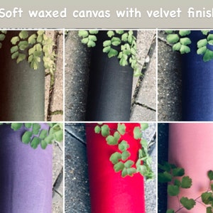 Soft wax with velvet finish waxed canvas, oilcloth, oilskin, water resistant canvas for bag making, outdoor wear, home decor F1