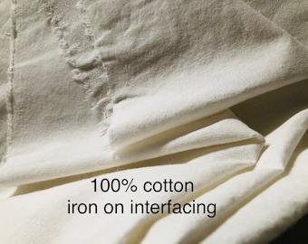100% cotton interfacing, Fusible woven interfacing, iron on interlining -  medium & heavy weight F6