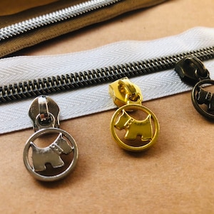 Puppy zipper pull, size 5 metal dog zipper sliders for nylon zipper tapes A3bl