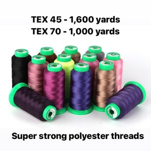 Fil de nylon fort | couture pour cuir | TEX70 / CBB69 - teintes et formats  variées