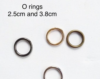 O rings 13mm, 25mm, 38mm metal round/circle rings, strap connectors for bags A5bl