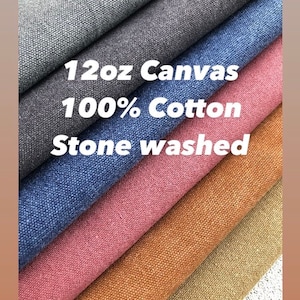 Premium quality stone washed canvas, 100% Cotton canvas, 12oz canvas for sewing  bags, upholstery, home decor, backpacks, garments