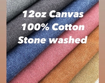 Stonewashed canvas, Medium weight 100% Cotton canvas, 12oz canvas E4