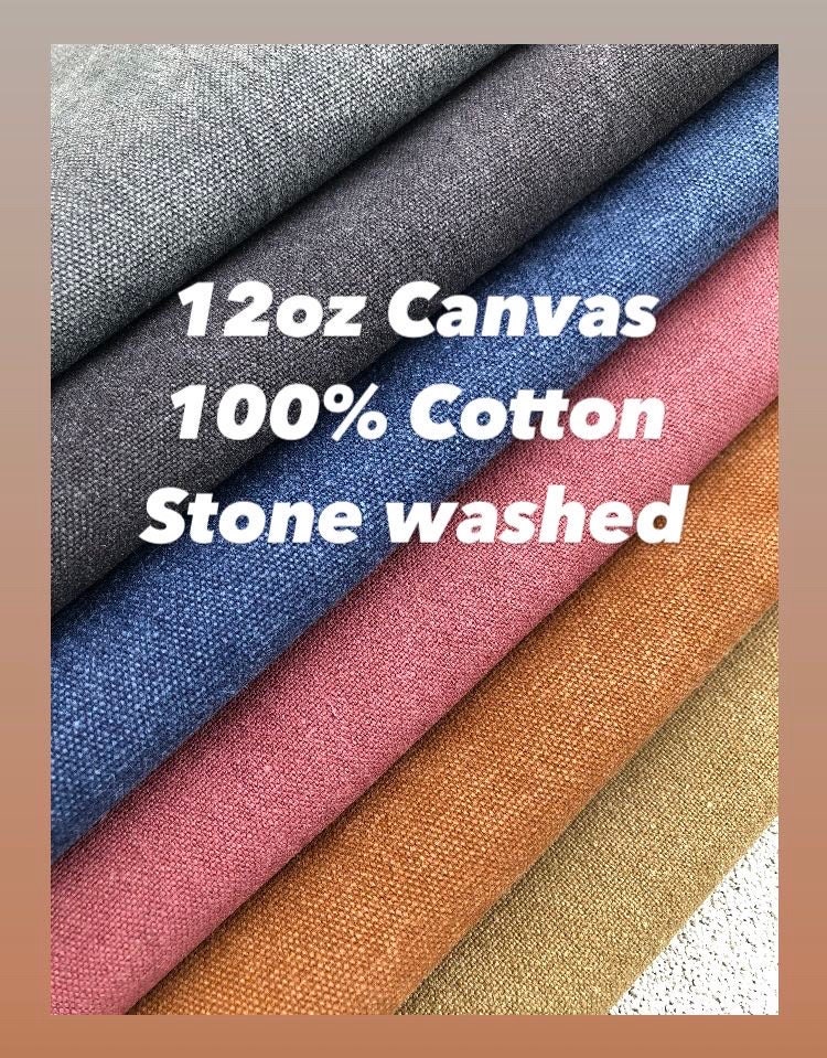 Heavy Duty Canvas 16oz Thick Cotton Washed Canvas Fabric Retro Look Canvas  Fabric Vintage Look Washed Canvas Solid Color Canvas Thick Canvas 