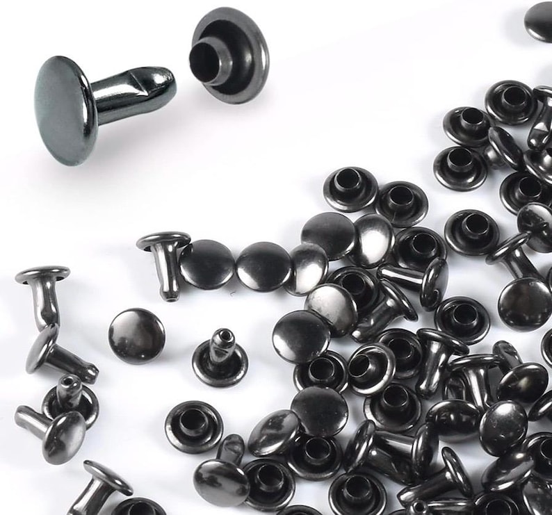 Large Back Rivets Caps 100 Sets of Double Caps Rivets, 8mm Metal Rivets for Bags, Jackets ...