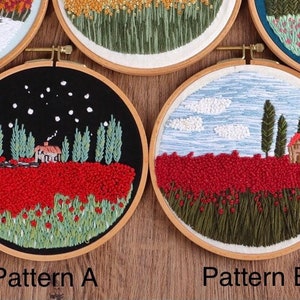 Beautiful embroidery kits for beginners, easy to follow preprinted embroidery pattern, embroidery for kids, learn to embroidery G1-2