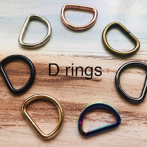 D rings - 13mm, 20mm, 25mm, 32mm, 38mm, for bag making and crafts