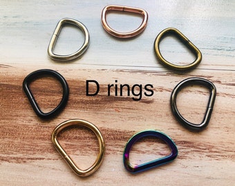 D rings - 13mm, 20mm, 25mm, 32mm, 38mm, for bag making and crafts