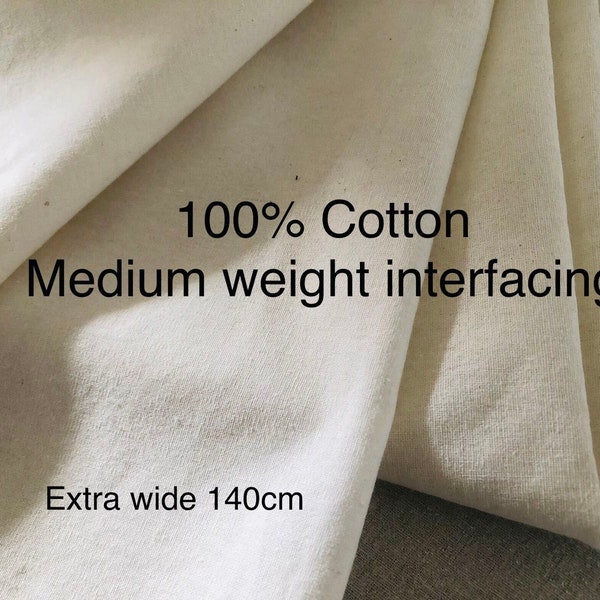 Interfaçage en coton fusible, interfaçage tissé de poids moyen 100 % coton, interfaçage en fer pour la fabrication de sacs et de vêtements