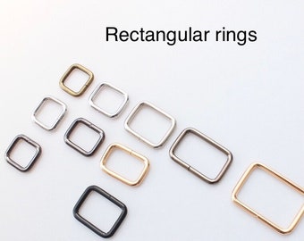 Rectangular metal rings 20mm, 25mm, 32mm, 38mm for bagmaking, leatherwork, crafts, home decor A4, H7-8