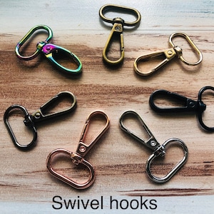 Quality swivel hooks, 13mm, 25mm,32mm, 38mm, lobster hook clasp, bag hardware, snap hooks, Push gate hooks