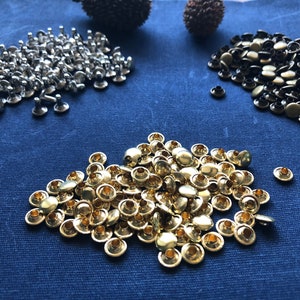 50 Sets 9mm Double Cap Rivets Round Rivet Fasteners for Leather Craft  Decorations Quality Plating 