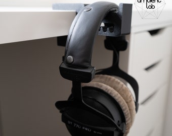 3D Printed Headphone Stand Desk shelf Clamp ,DJ Studio Headphone, home office gamer