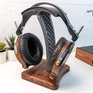 Headphone Stand | Wooden Audiophile Headset Holder | Home Studio Accessory | Hi-Fi Gift