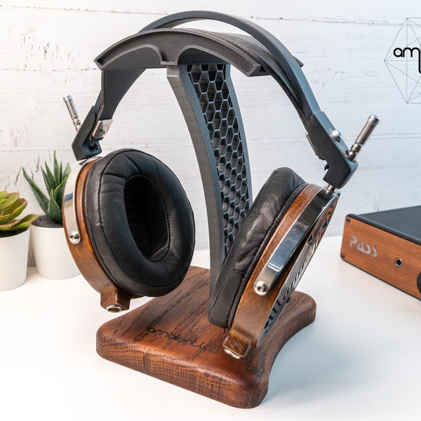 Audiophile Wooden Headphone Stand, Hi Fi headphones, Gift for Him Her, Music, Fathers Day, Dad Gift, Christmas Gift, ideal for home studio