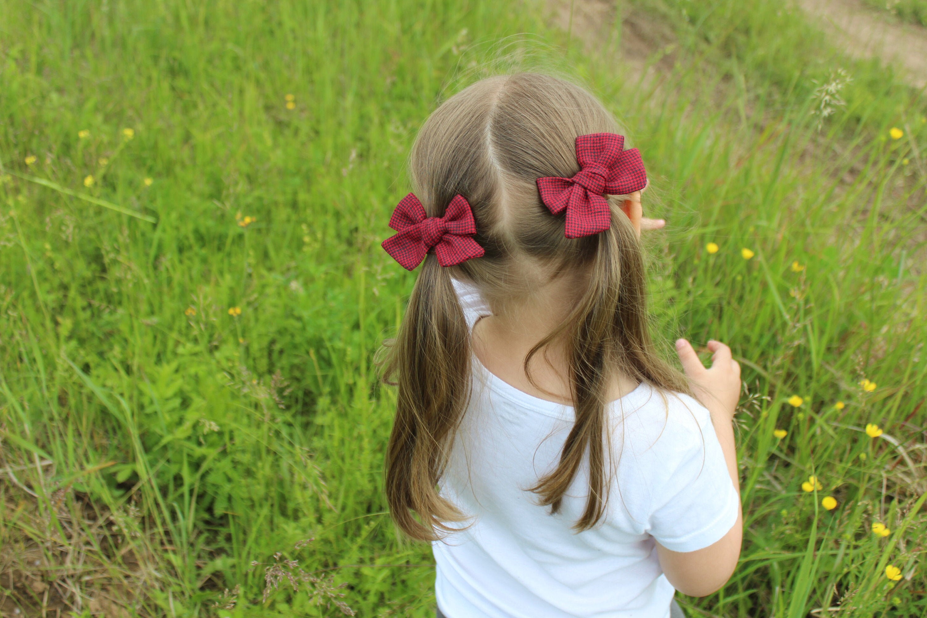 Linen bows. Baby hair ties. Girl hair tie. Etsy