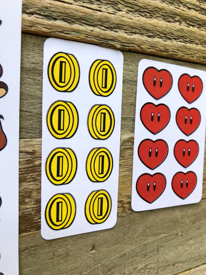 Mario sticker pack-Retro Coin Hearts and Gumba stickers