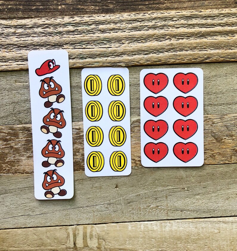 Mario sticker pack-Retro Coin Hearts and Gumba stickers