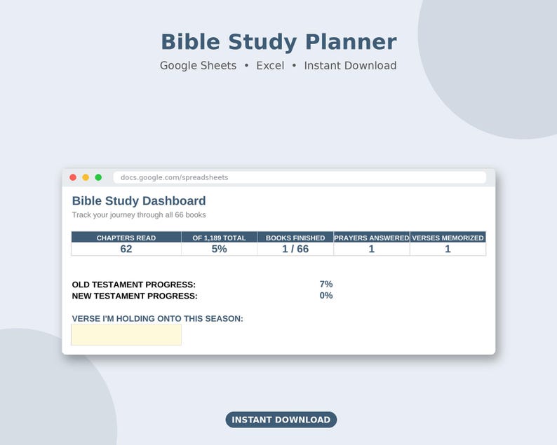 Bible tracker spreadsheet on laptop and phone