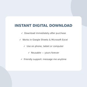 Instant digital download details for the bible tracker