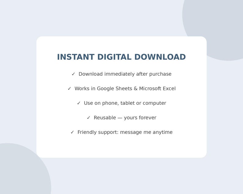 Instant digital download details for the bible tracker