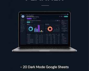 Family Budget Planner Google Sheets | Dark Mode Monthly Budget Spreadsheet, Bill Tracker, Kids Expenses, Dual Income, Instant Download