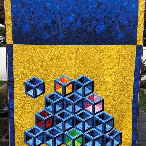 Tumbling Block Quilt Etsy