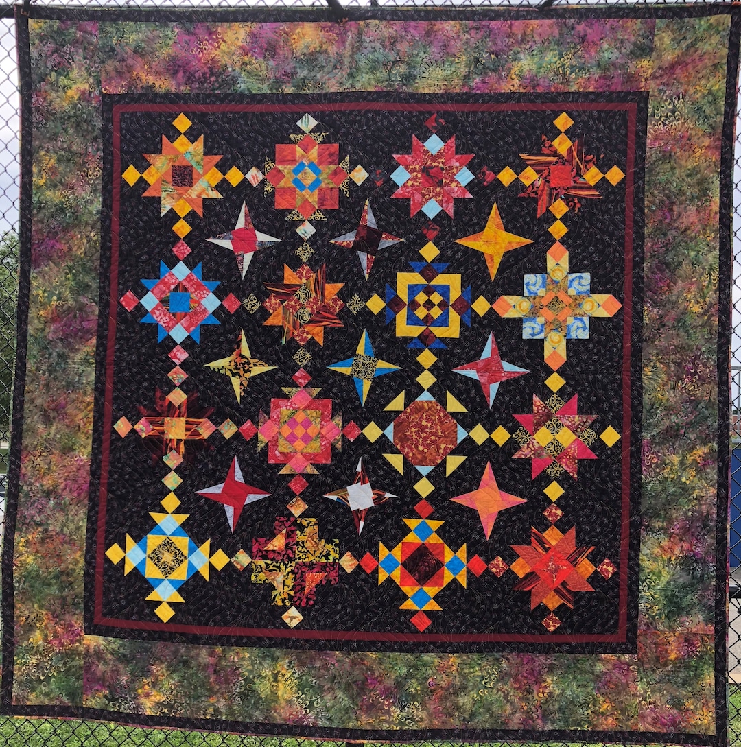 King Size Quilt – Fire Theme, Cotton Blend, Block of the Month - Etsy