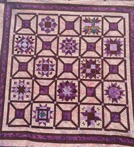 Queen size quilt Purple Mahogany Jewel Box reversible