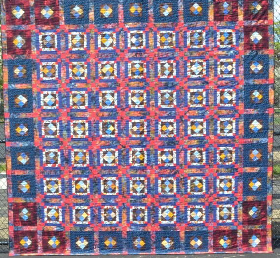 Fire in the Corners King Size Quilt