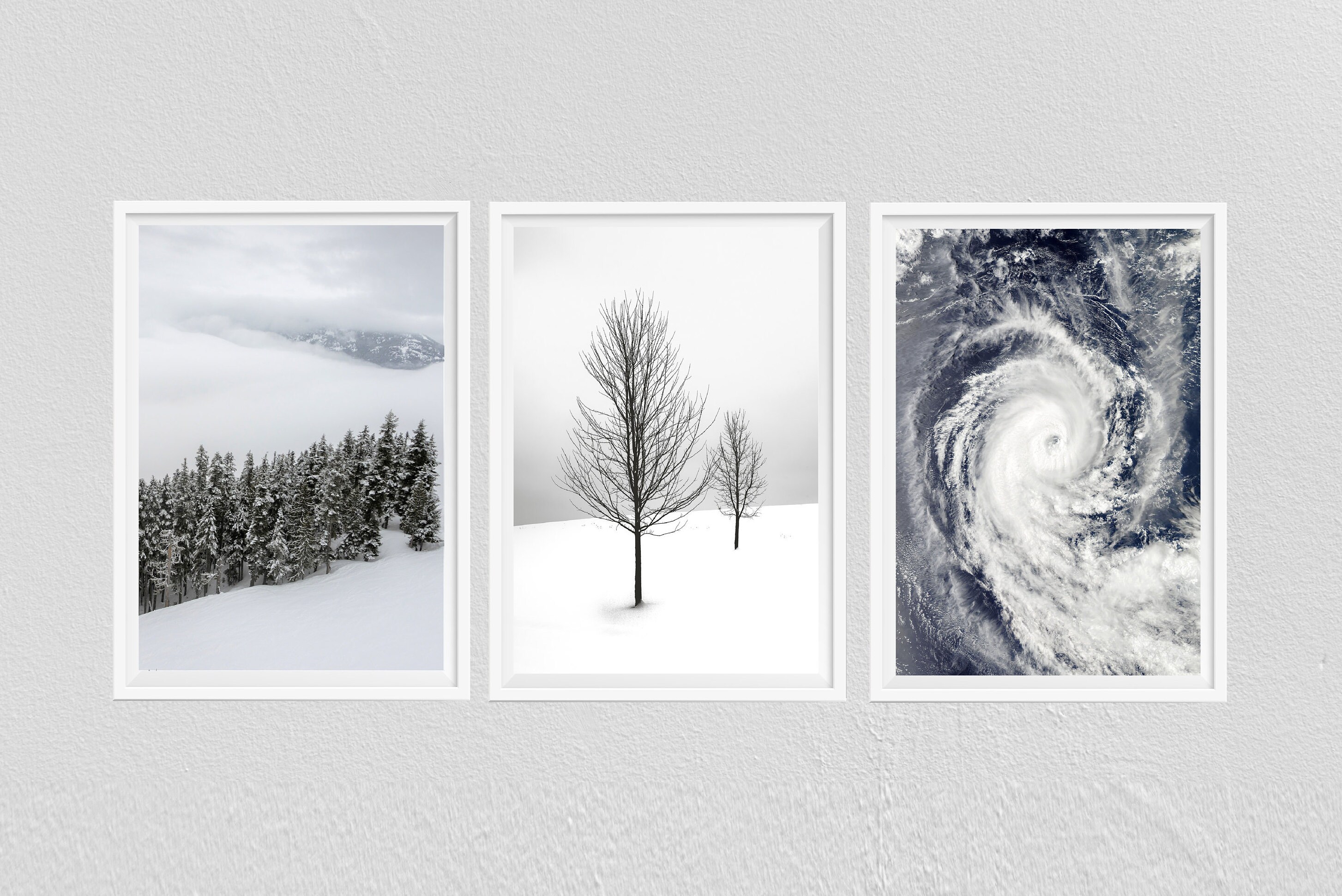 Winter Wall Art Snow Trees Forest Nature Poster Landscape Photography Modern Scandinavian Print Printable Scandi