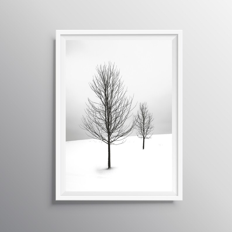 Winter Tree Art Print Set Winter Art Print Nordic Print | Etsy